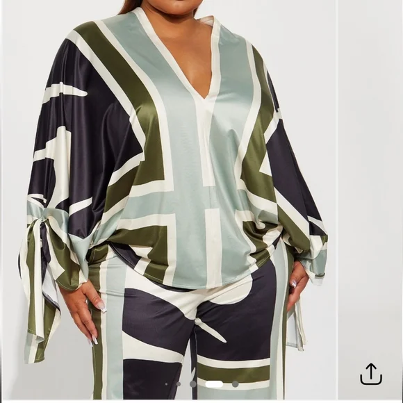 Fashion Nova Olive and Black Wide Leg Jumpsuit - Picture 3 of 3